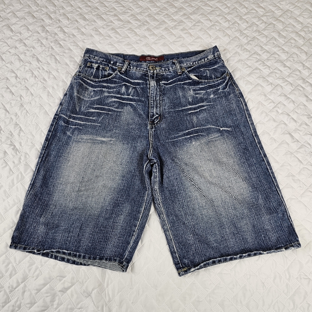 Bklyn Brooklyn Xpress Streetwear Washed Exclusive Blue Bermuda Shorts Men’s 38